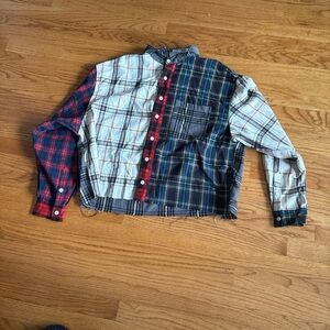 SHEIN Multicolor Plaid Casual Button Down Shirt